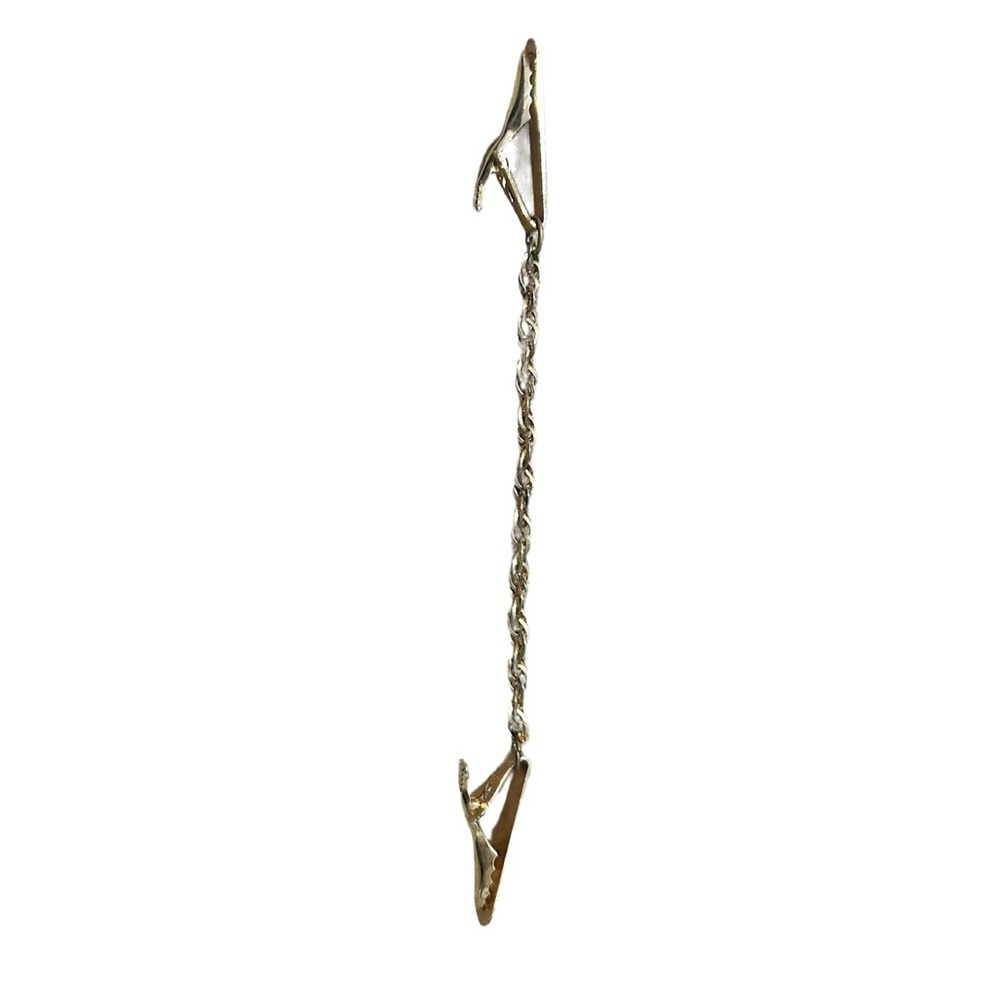 Vintage Gold Tone Sweater Guard Chain Clip – Retro 1950s Style - Picture 2 of 3